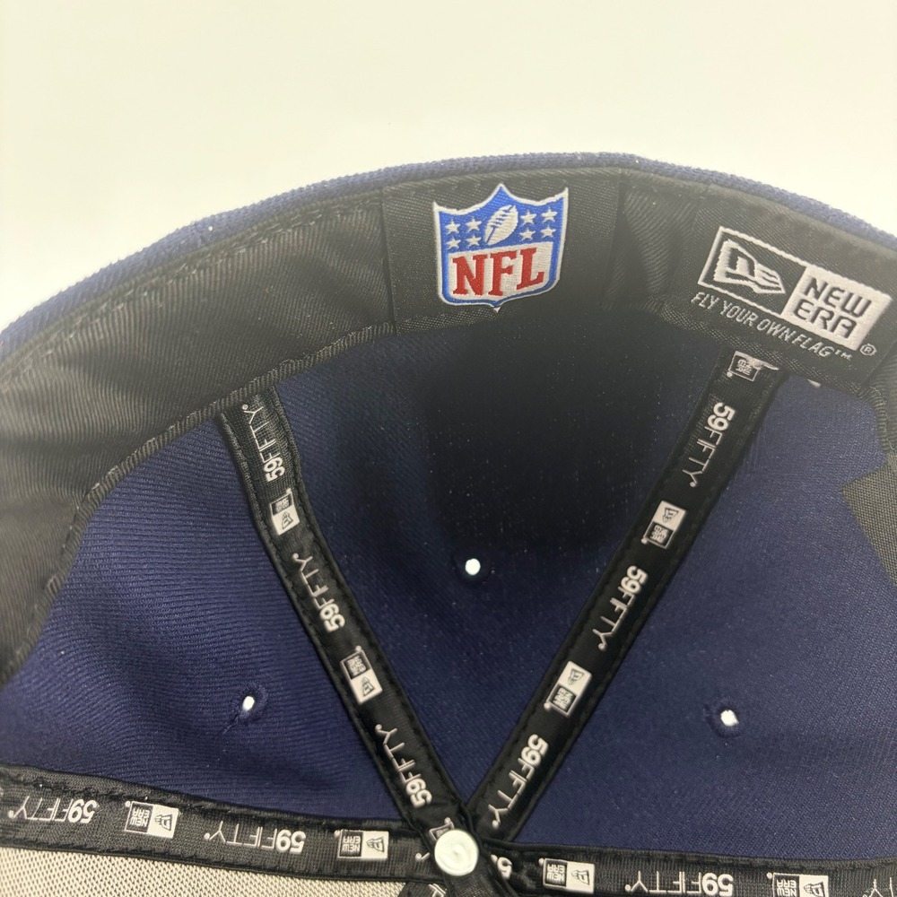 Dallas Cowboys New Era Big D Logo Blue 59FIFTY Fitted Hat Size 7 1/4 Sample - Picture 6 of 8